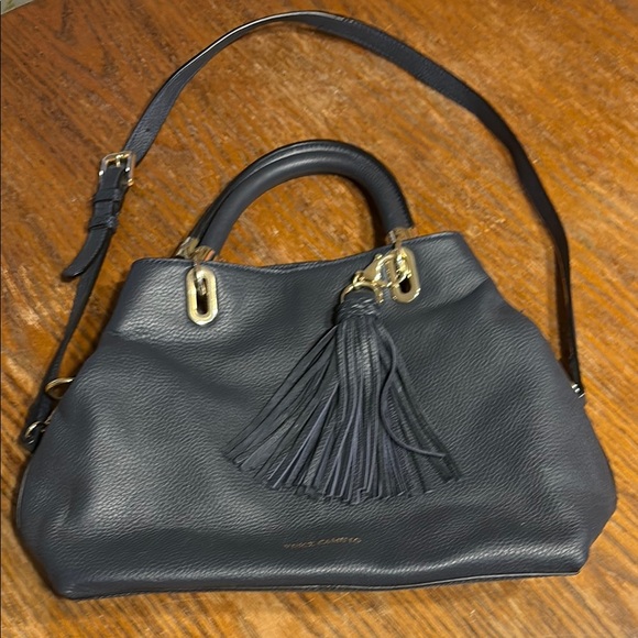 Vince Camuto Handbags - Ink Blue Vince Camuto Leather Handbag with Tassel